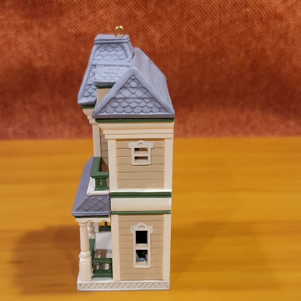 Hallmark House on Main Street Ornament - White and Blue